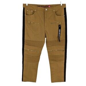 LION DYNASTY Mens Pants 44 Slim Work Wear  32" Inseam  NEW  100% Cotton Zippers